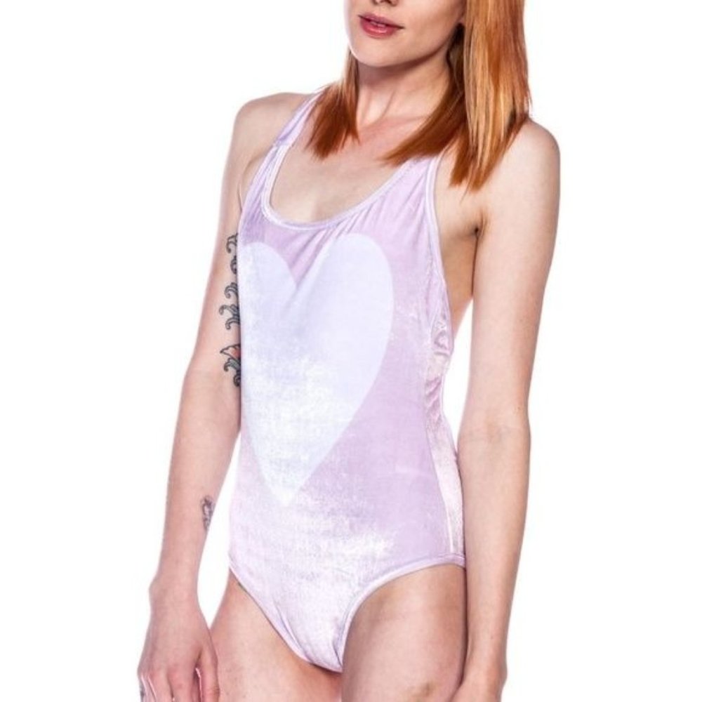Wildfox Couture Juliet Wings Bodysuit Velvet Swimsuit X Cross Strap - Picture 4 of 8